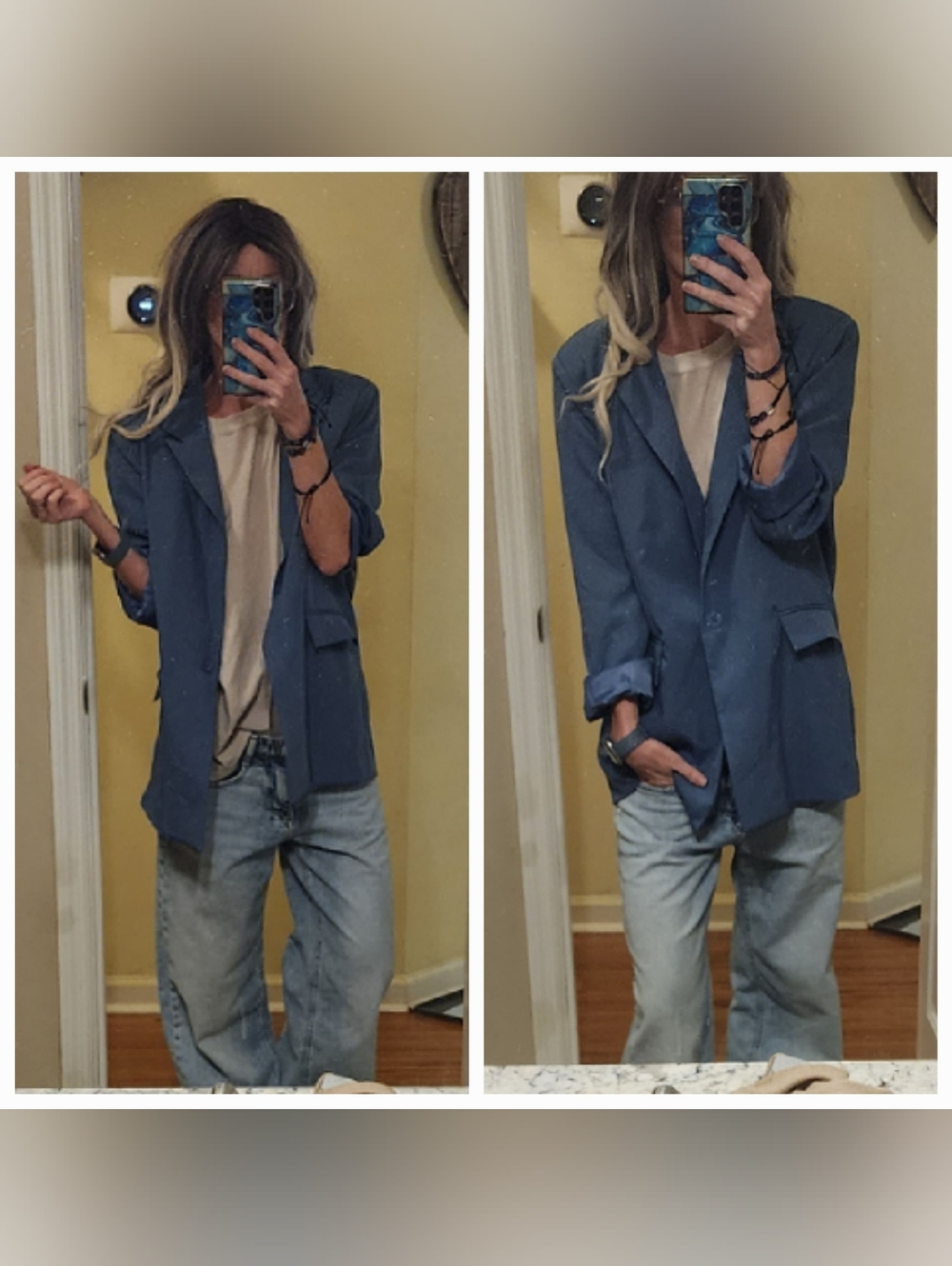 Dusty Blue Missguided Blazer Size 4